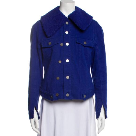 3.1 Phillip Lim Blue Denim Shearling Jacket - Picture 4 of 6